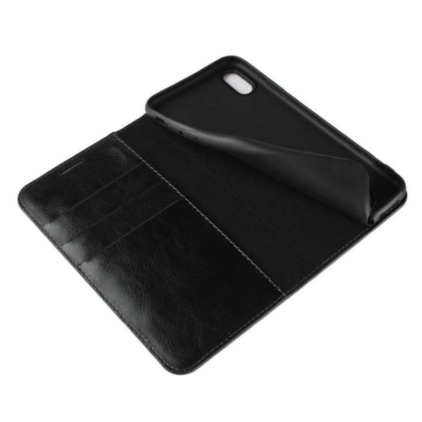 iPhone Xs Max Plånboks mobilfodral av äkta läder med vildhäst te Svart