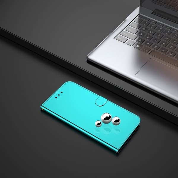 Mirror OnePlus Nord N20 5G Flip Etui - Cyan Green
