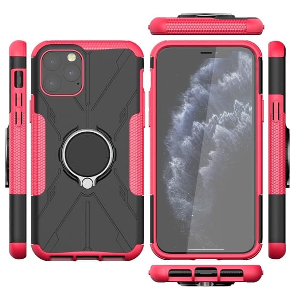 Kickstand-deksel med magnetisk ark for iPhone 11 Pro Max - Rose Pink