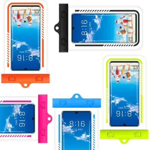 Universal waterproof pouch for 7.2 inch smartphone - Orange Orange