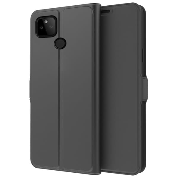 Sileä ja ohut premium-PU-nahkakotelo Google Pixel 5 - Musta Black