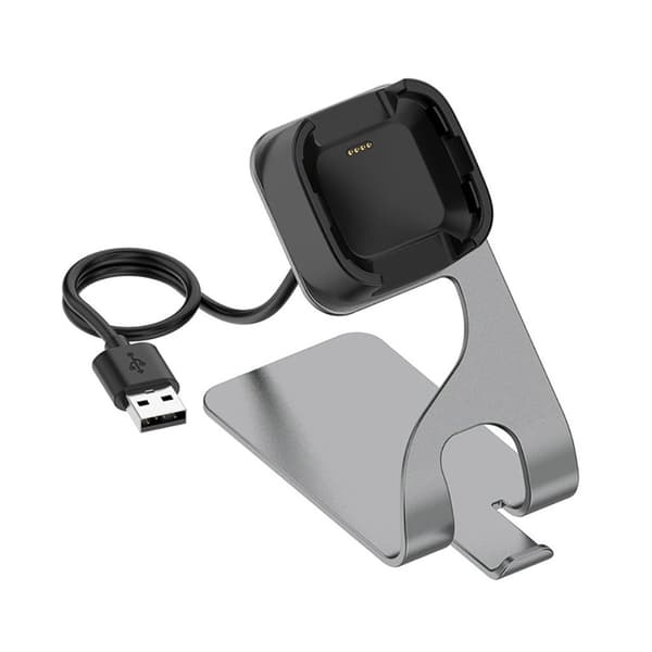Fitbit Versa Lite / Versa ladestasjonbrakett - Grå Silver grey