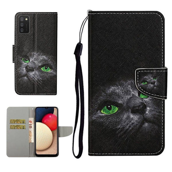 Wonderland Samsung Galaxy A02s Flip etui - Sort kat Black