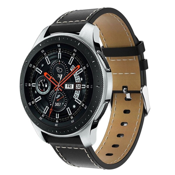 Samsung Galaxy Watch (46mm) genuine leather watch band - Black Svart