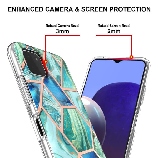 Marble Samsung Galaxy A22 5G Etui - Grønn Green