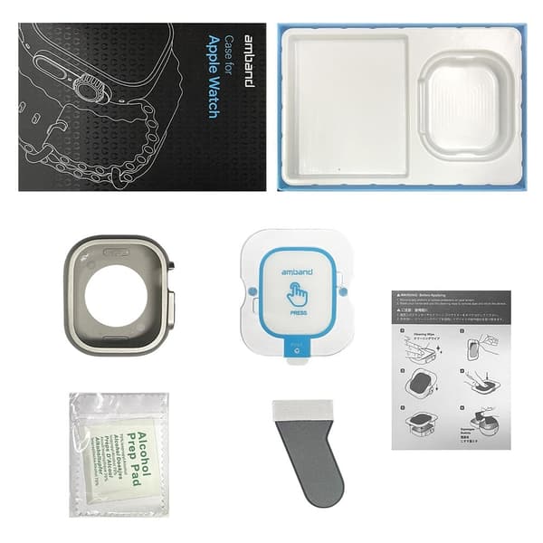 AMBAND Apple Watch Series 10 46 mm skyddsfodral med klockram i legering - Grå Silvergrå