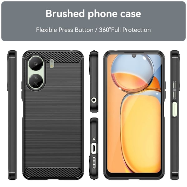 Carbon Flex Xiaomi Redmi 13C / Xiaomi Poco C65 cover - Sort Black