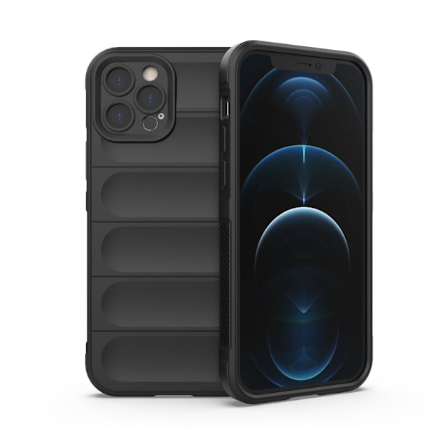 Mjukt greppformat iPhone 12 Pro skal - Svart Svart