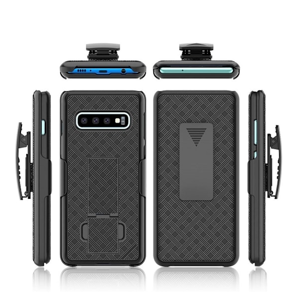 Samsung Galaxy S10 Plus vævet hybrid etui - Sort Black