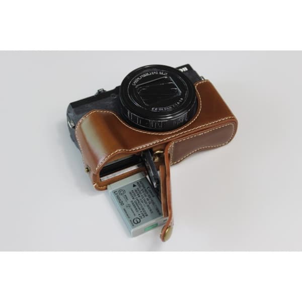 Canon PowerShot G5 X Mark II holdbart læder etui - Brun Brown