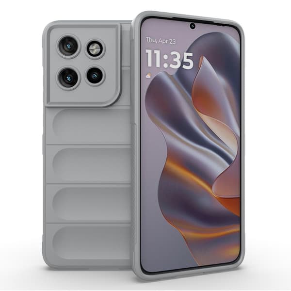 Deksel med mykt grep for Motorola Edge 50 Neo - Lysegrå Silver grey
