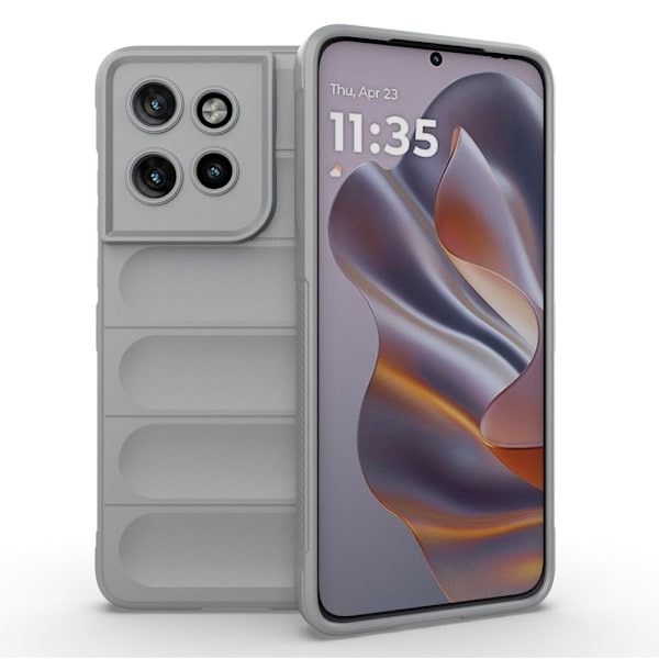 Mjukt greppformat Motorola Edge 50 Neo skal - Ljusgrå Silvergrå