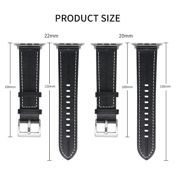 Apple Watch Series 8 (41mm) klockarmband i äkta läder - Lila Lila