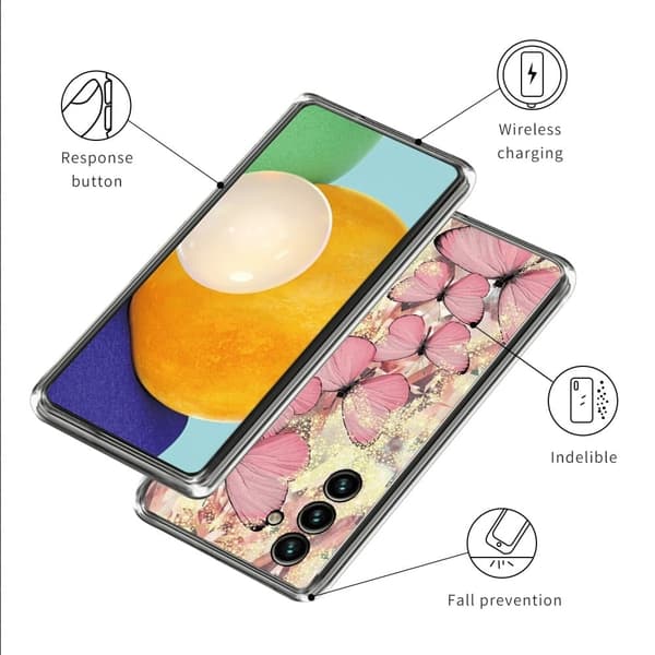 Deco Samsung Galaxy A55 deksel - Rosa Sommerfugler Pink