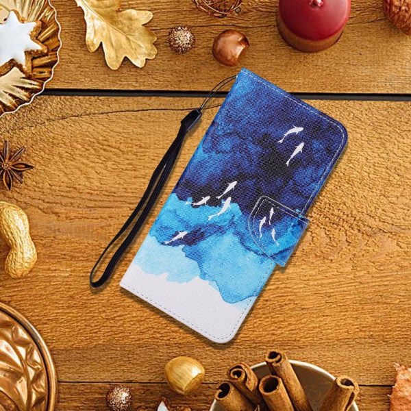 Wonderland Samsung Galaxy A53 5G flip etui - Akvarelfisk Blue