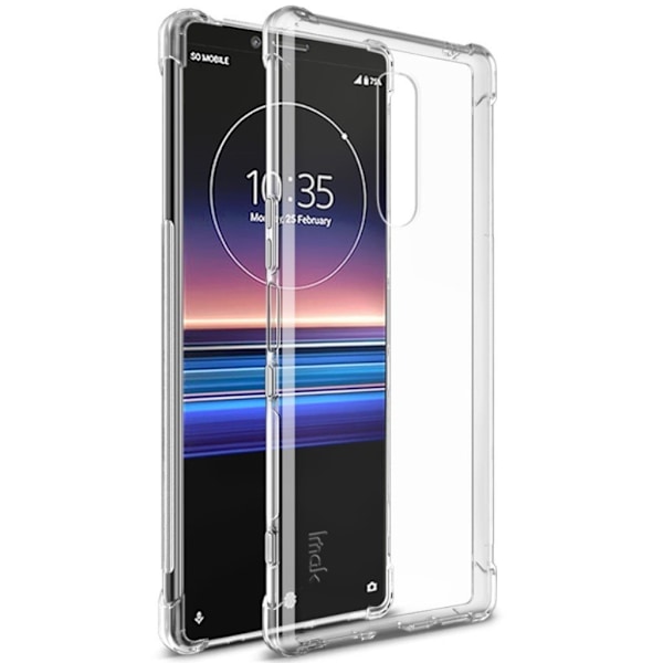 IMAK Sony Xperia 1 Läder känsla fodral - Genomskilnig Transparent