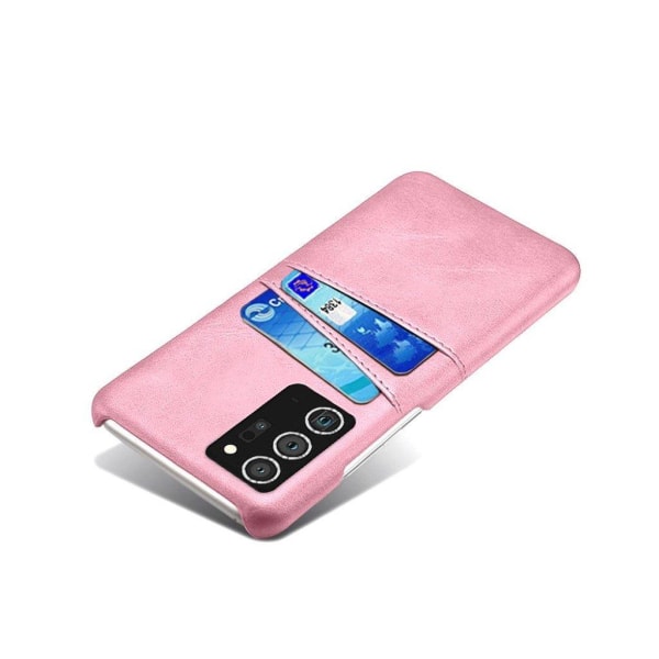 Dual Card Etui Samsung Galaxy Note 20 - Lyserød Pink