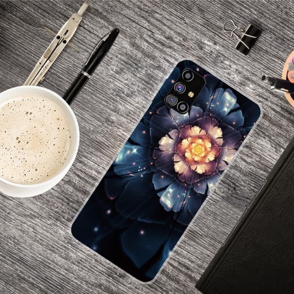 Deco Samsung Galaxy M51 skal - Gyllene Blomma Svart