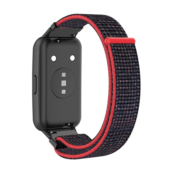 Huawei Band 7 nylonkellohihna - Musta / Punainen Black