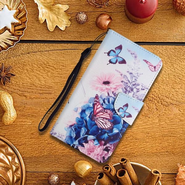 Wonderland Samsung Galaxy A33 5G Läppäkotelo - Violetti Perhonen Multicolor