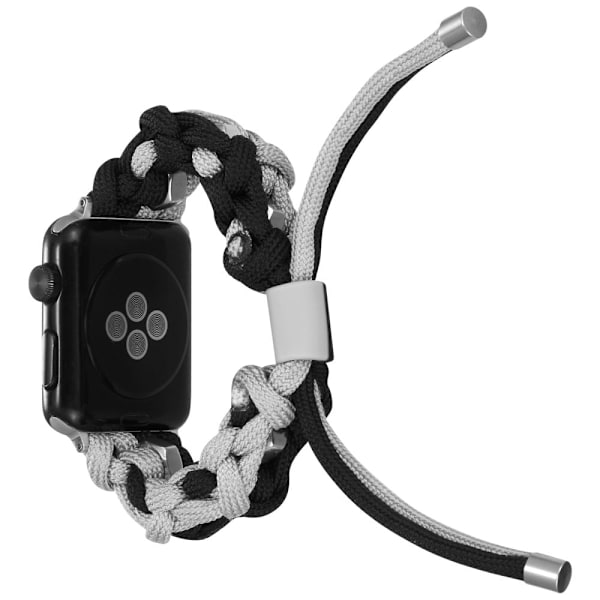 Apple Watch (45mm) ainutlaatuinen nylonkellohihna - Musta / Harmaa Multicolor