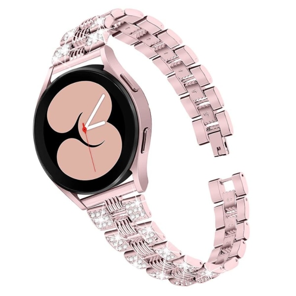 20mm rhinestone décor zinc alloy watch strap for Samsung watch - Rosa