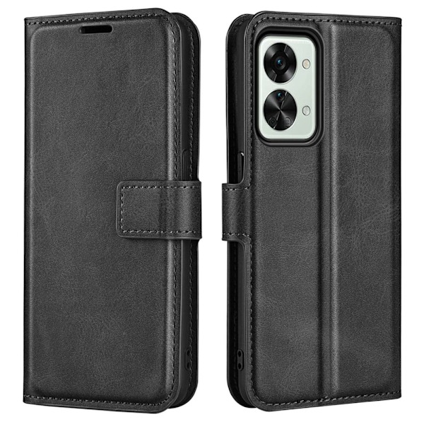 Hållbart konstläder OnePlus Nord 2T fodral med plånbok - Svart Svart