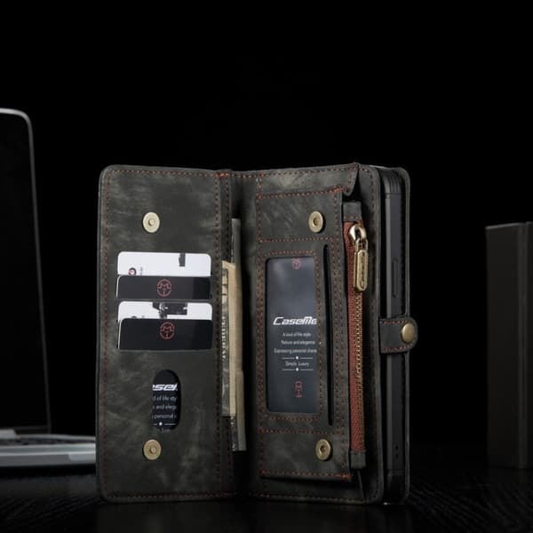 CaseMe iPhone 12 Mini etui med lynlås & pung - Sort Black