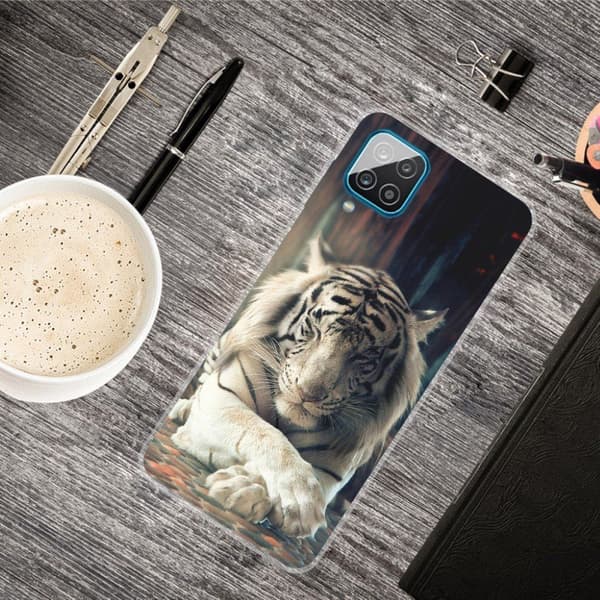 Deco Samsung Galaxy A12 5G Etui - Tiger White