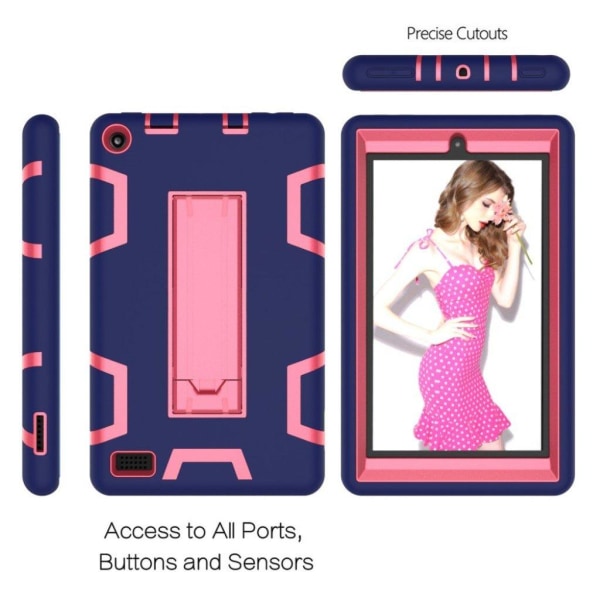 Amazon Kindle (2019) cool silikone etui - Mørkeblå / Rose Pink