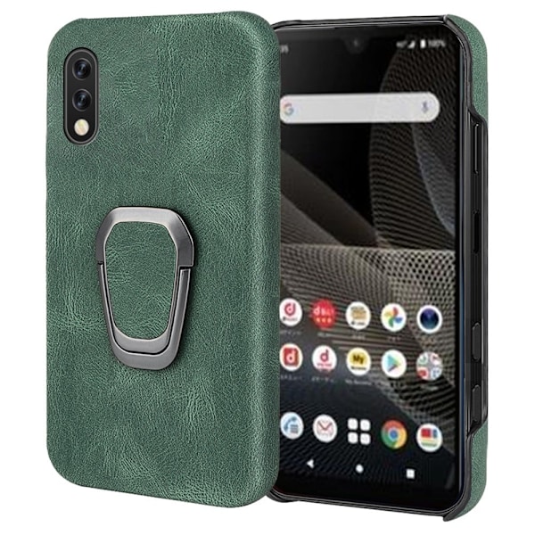 Stötsäkert läderfodral med oval kickstand för Sony Xperia Ace 2 - Grön Grön