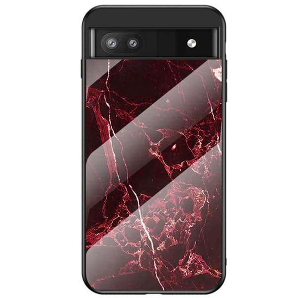 Fantasy Marmor Google Pixel 6a skal - Blodröd Marmor Röd