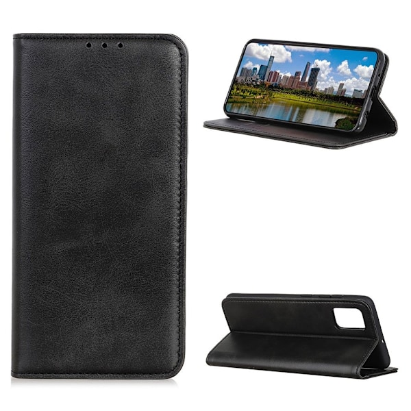 Lompakko-style Aitoa Nahkaa Läppäkotelo For Samsung Galaxy S20 FE 5G / 20 Fe - Musta Black