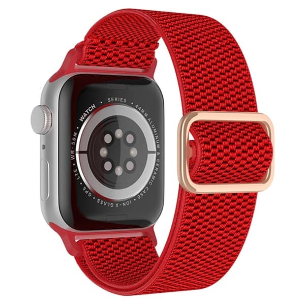 Apple Watch (41 mm) klockarmband i texturerad nylon - Röd Röd