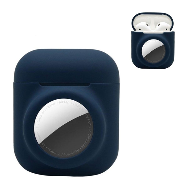 2-in-1 silicone case for AirPods / AirTag - Dark Blue Blue