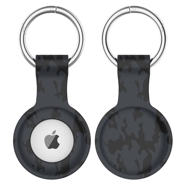 AirTags-kuvioinen silikonisuojus avainrenkaalla - Naamiointi Harmaa Silver grey