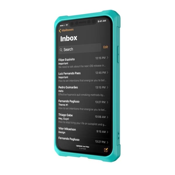iPhone Xr kickstand etui med læderbelægning - Cyan Green