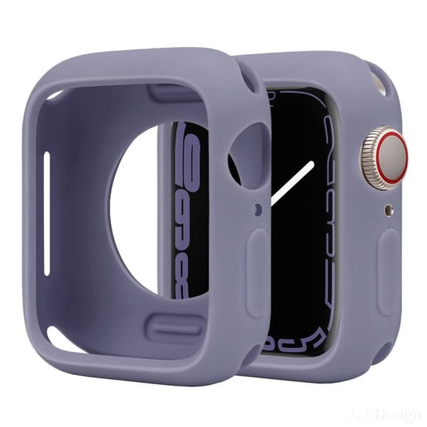 Silikonskyddsfodral Apple Watch Series 9 / 8 / 7 41mm Candy Color stötsäkert klockskydd - Lavendelgrå Silvergrå