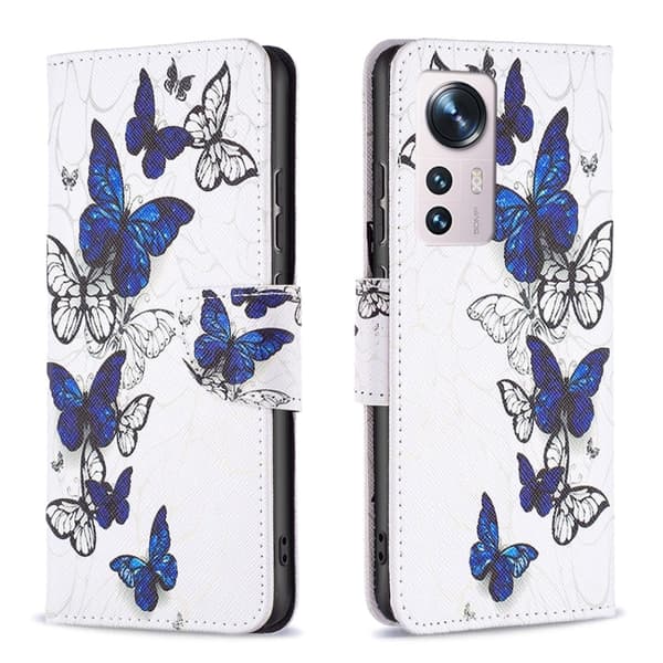 Wonderland Xiaomi 12 / 12x Flippetui - Sommerfugler White