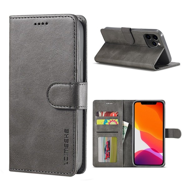 LC.IMEEKE iPhone 12 Mini flip case - Harmaa Silver grey