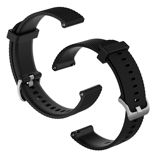Universal textured silicone watch band - Black / Size: L Svart