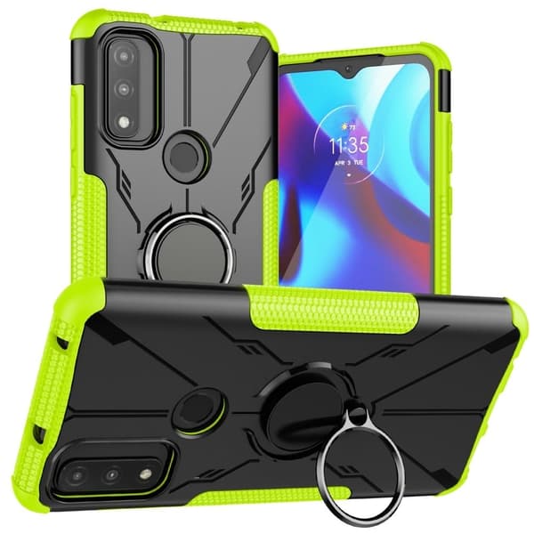 Kickstand-cover med magnetisk plade til Motorola G Pure - Grøn Green