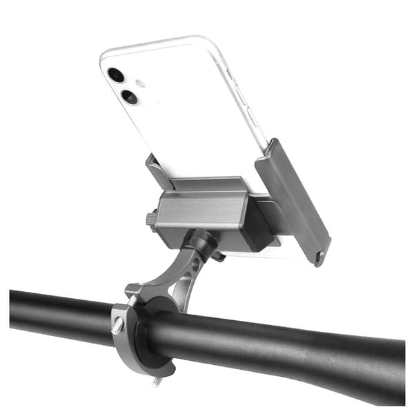 Universal holder til cykeltelefon - Kort / Styr / Grå Silver grey
