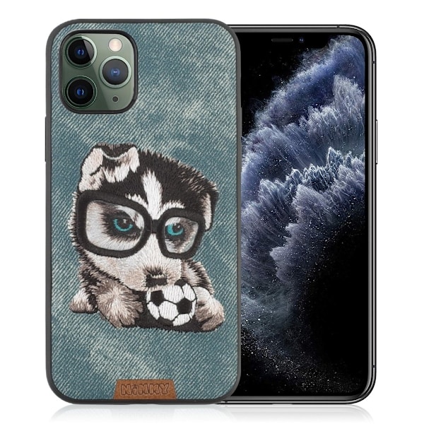 Nimmy Sött husdjur iPhone 11 Pro Broderat fodral - Blå Blå