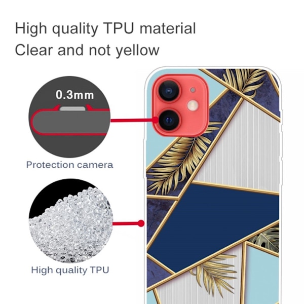 Marmormotiv iPhone 13 skal - Fragment Av Färg Och Vinranka multifärg
