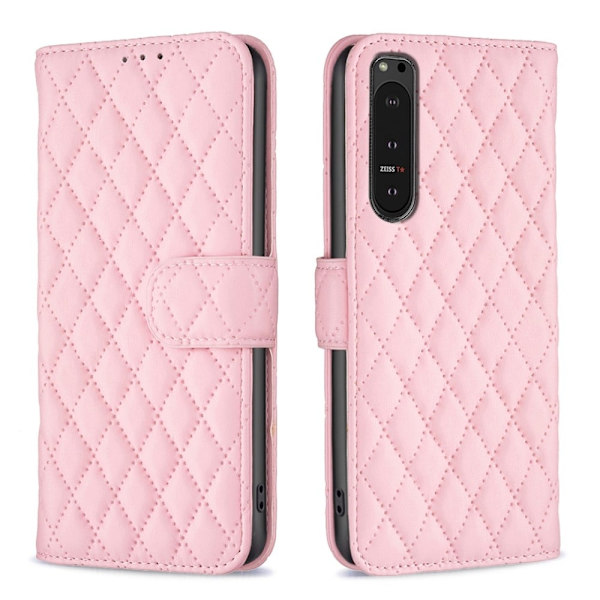 Rombemønster, matt flip-deksel for Sony Xperia 10 VI - Rosa Pink