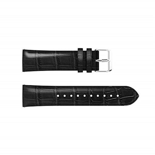 Huawei Watch GT 2 46mm klockarmband i äkta läder med krokodil - Svart Svart