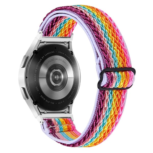 Samsung Galaxy Watch 5 / 5 Pro / 4 nylonklokkerem - Regnbuefarge Multicolor