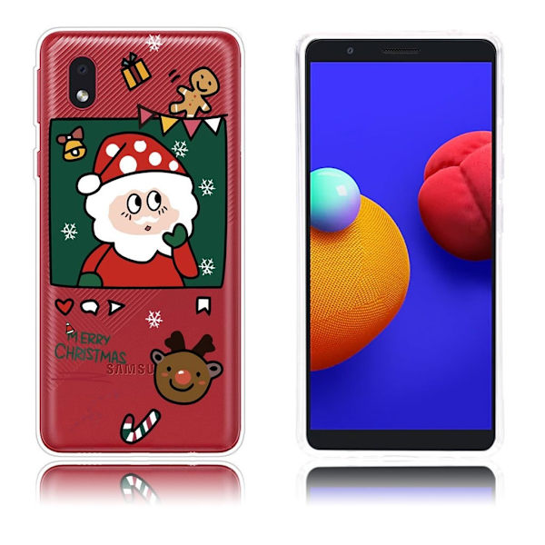 Samsung Galaxy A01 Core Case til jul - Håndmalet Julemand Multicolor