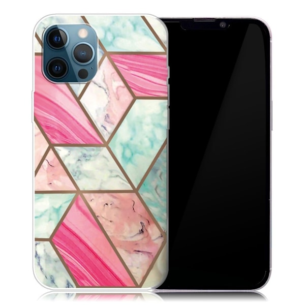 Marble iPhone 13 Pro Suojakotelo - Värikäs Marble Tile Multicolor